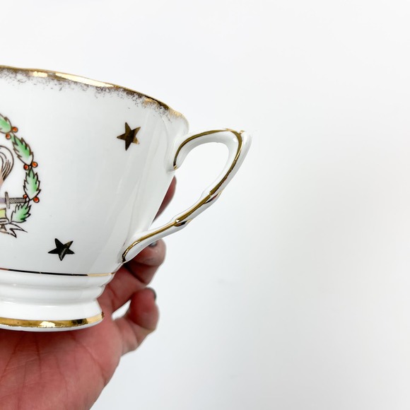 Royal Stafford Tea Cup Saucer Set Stars Crown Bone China Made in England - Picture 5 of 10